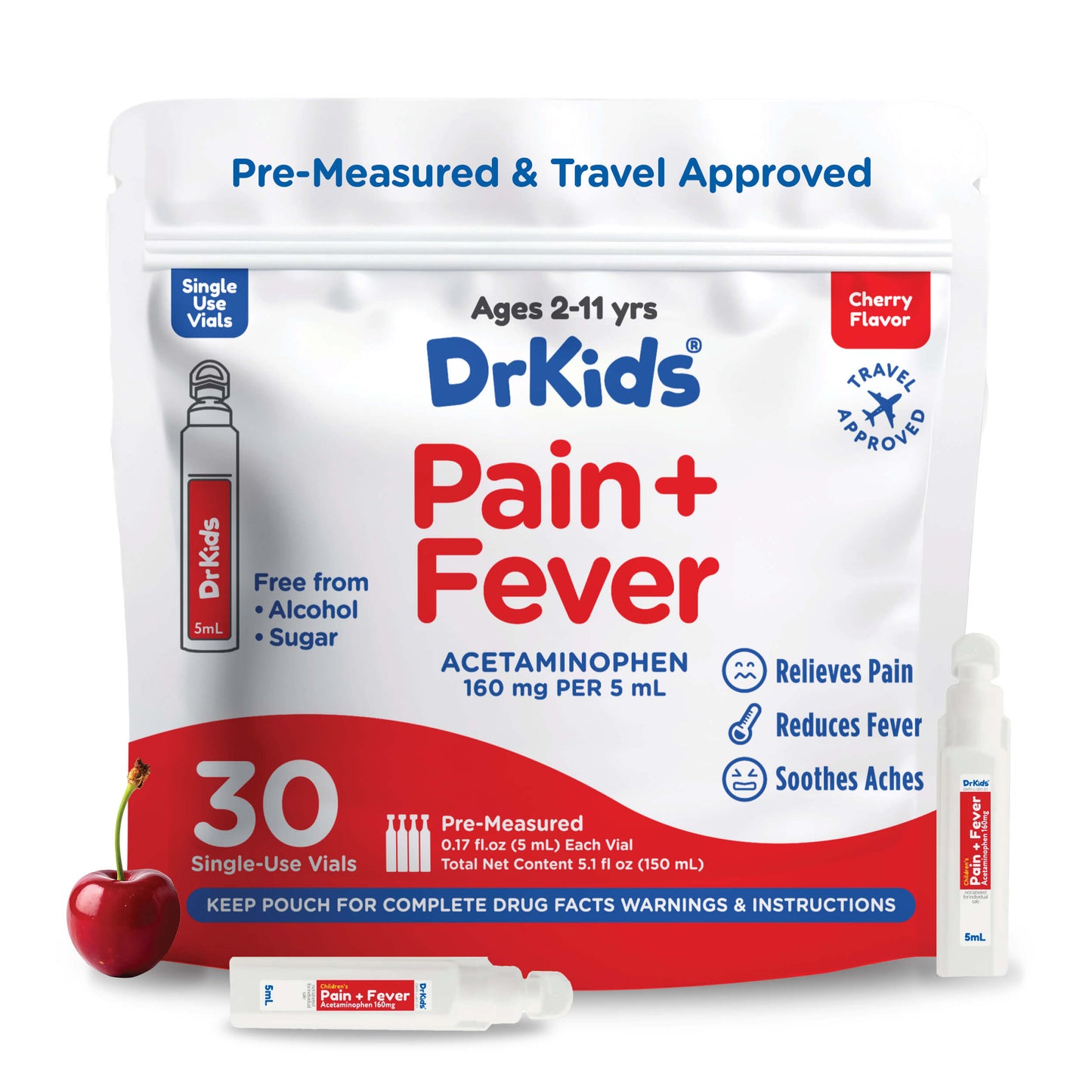 DrKids Children's Pain + Fever Single-Use Vials