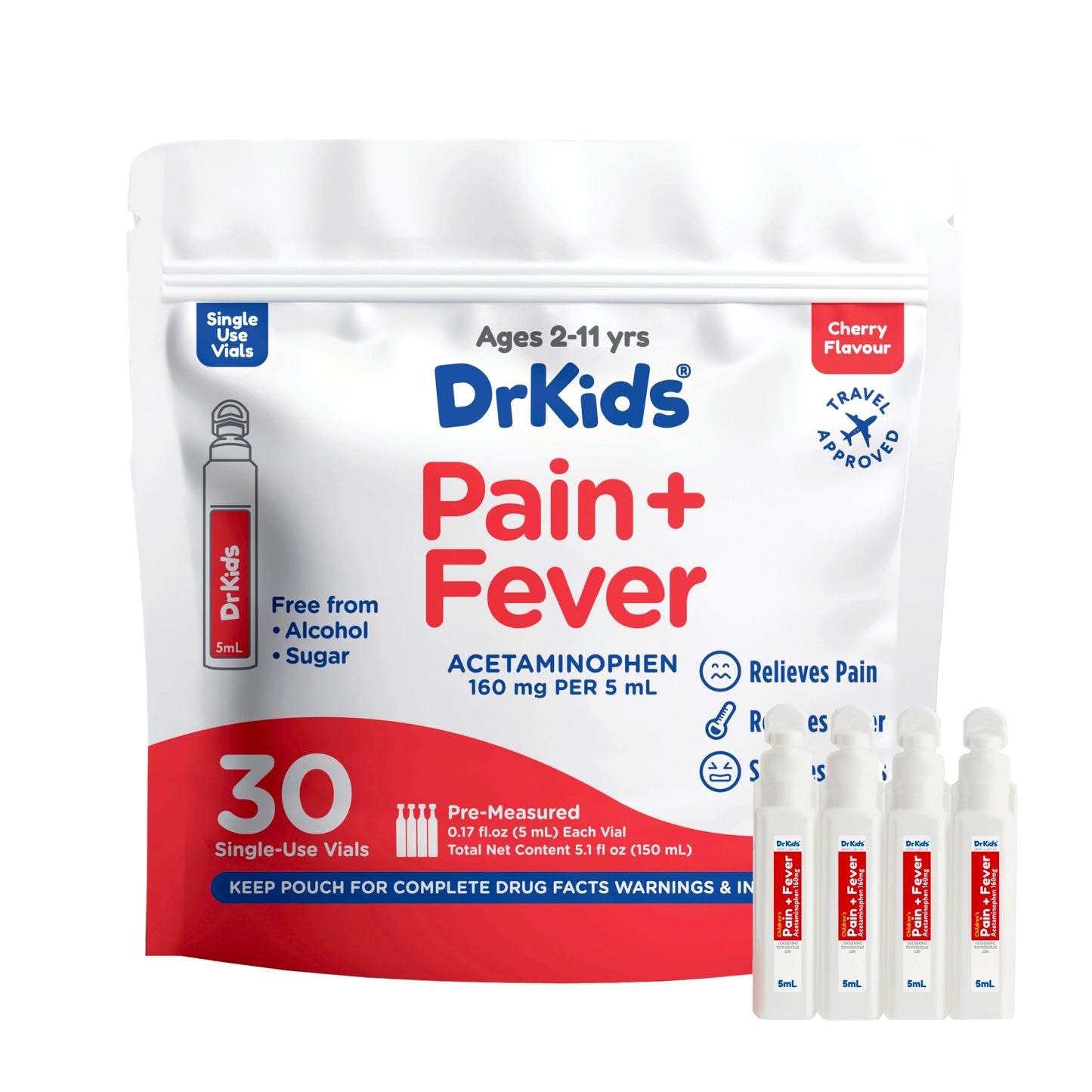 DrKids Children's Pain + Fever Single-Use Vials