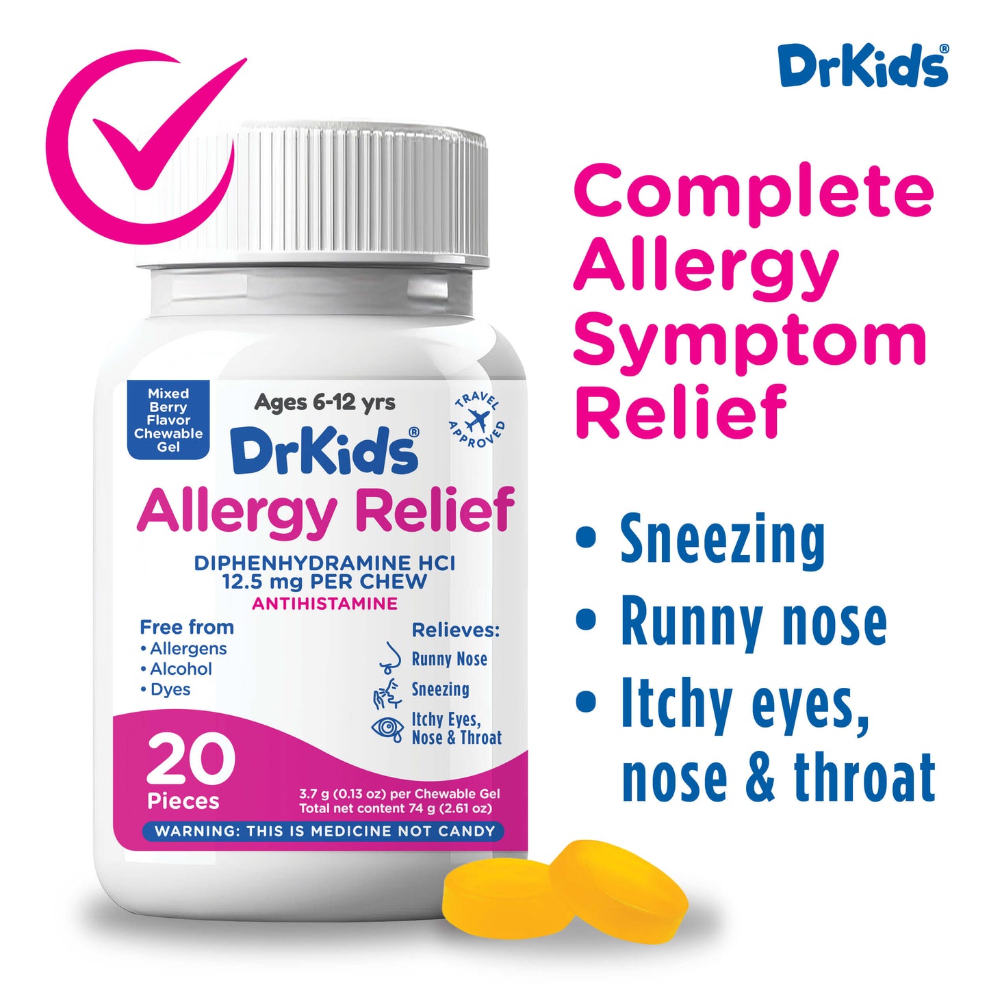 DrKids Allergy Relief Chewable Gels (Mixed Berry)