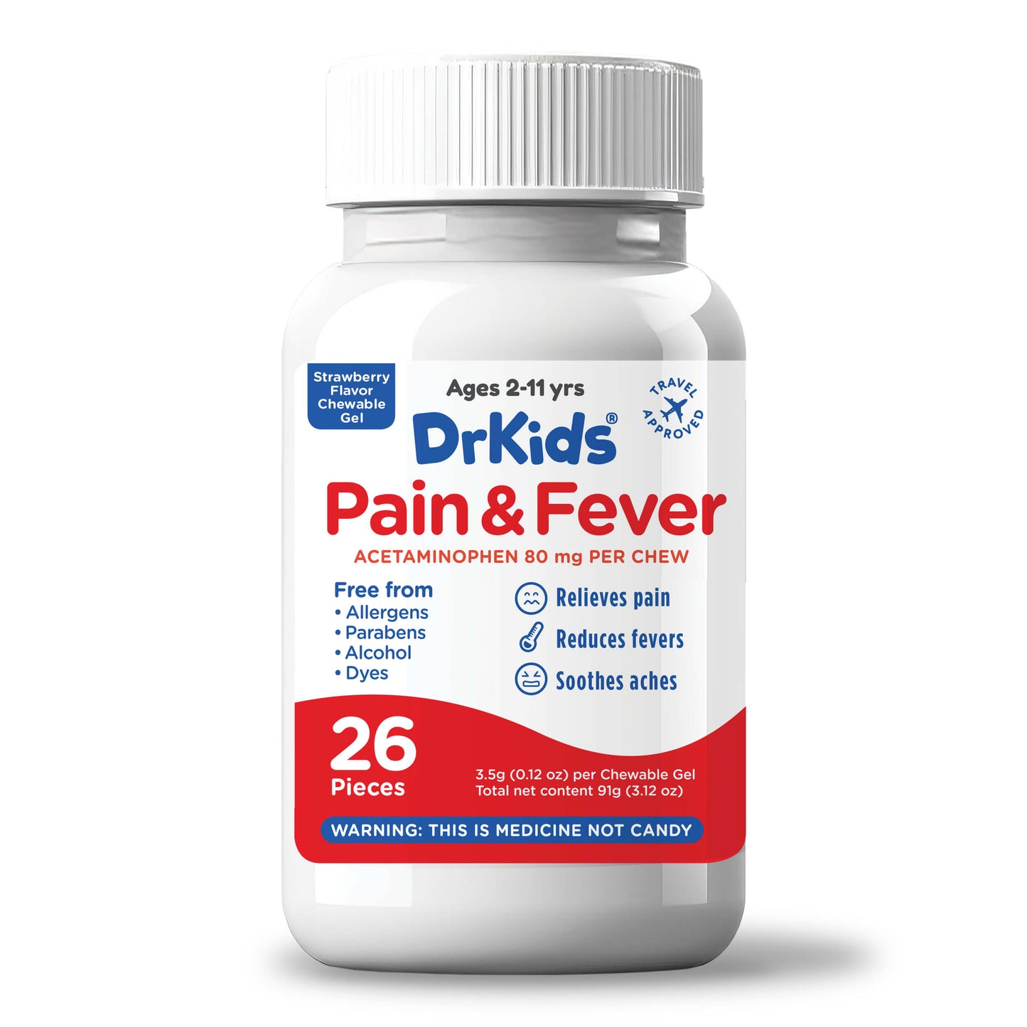 DrKids Children’s Pain & Fever Chewable Gels (Strawberry)