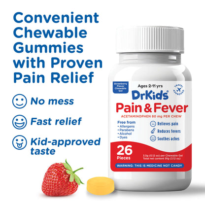 DrKids Children’s Pain & Fever Chewable Gels (Strawberry)