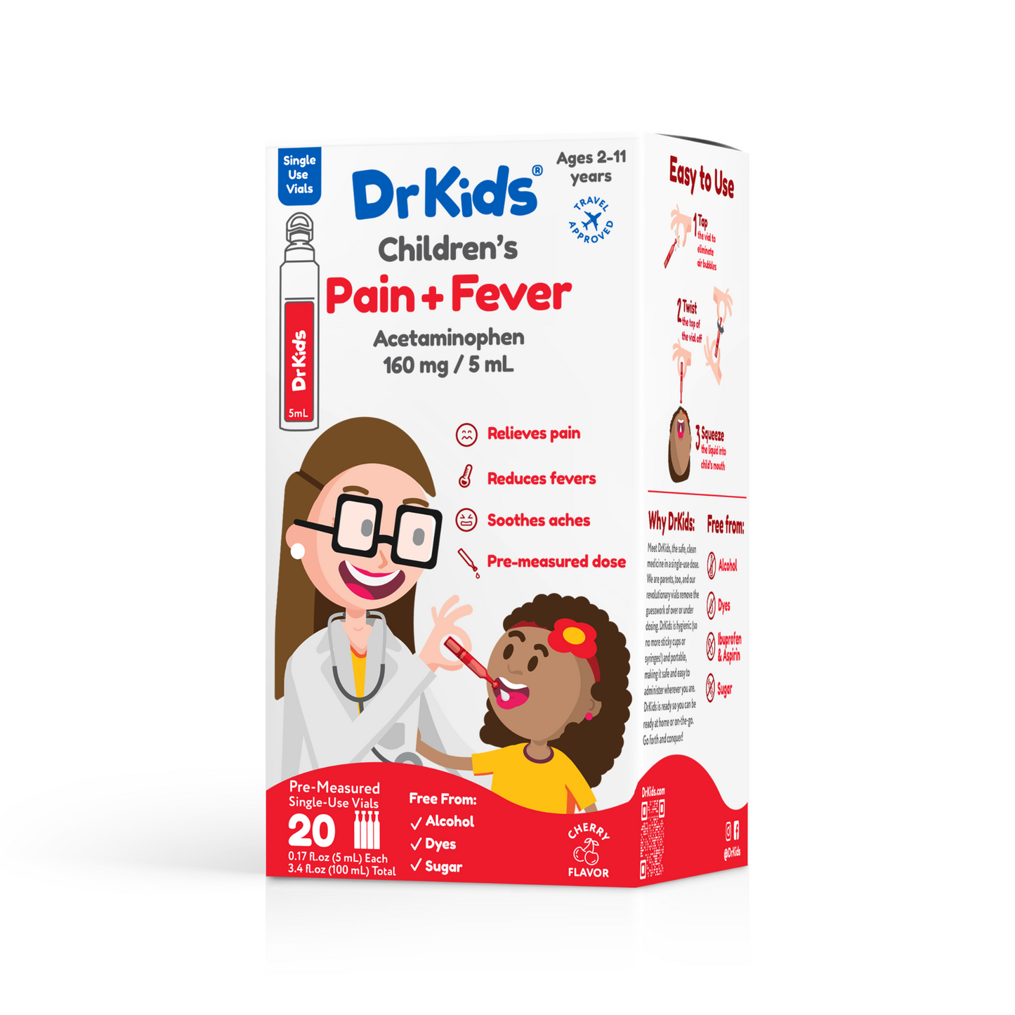 DrKids Children's Pain + Fever Single-Use Vials