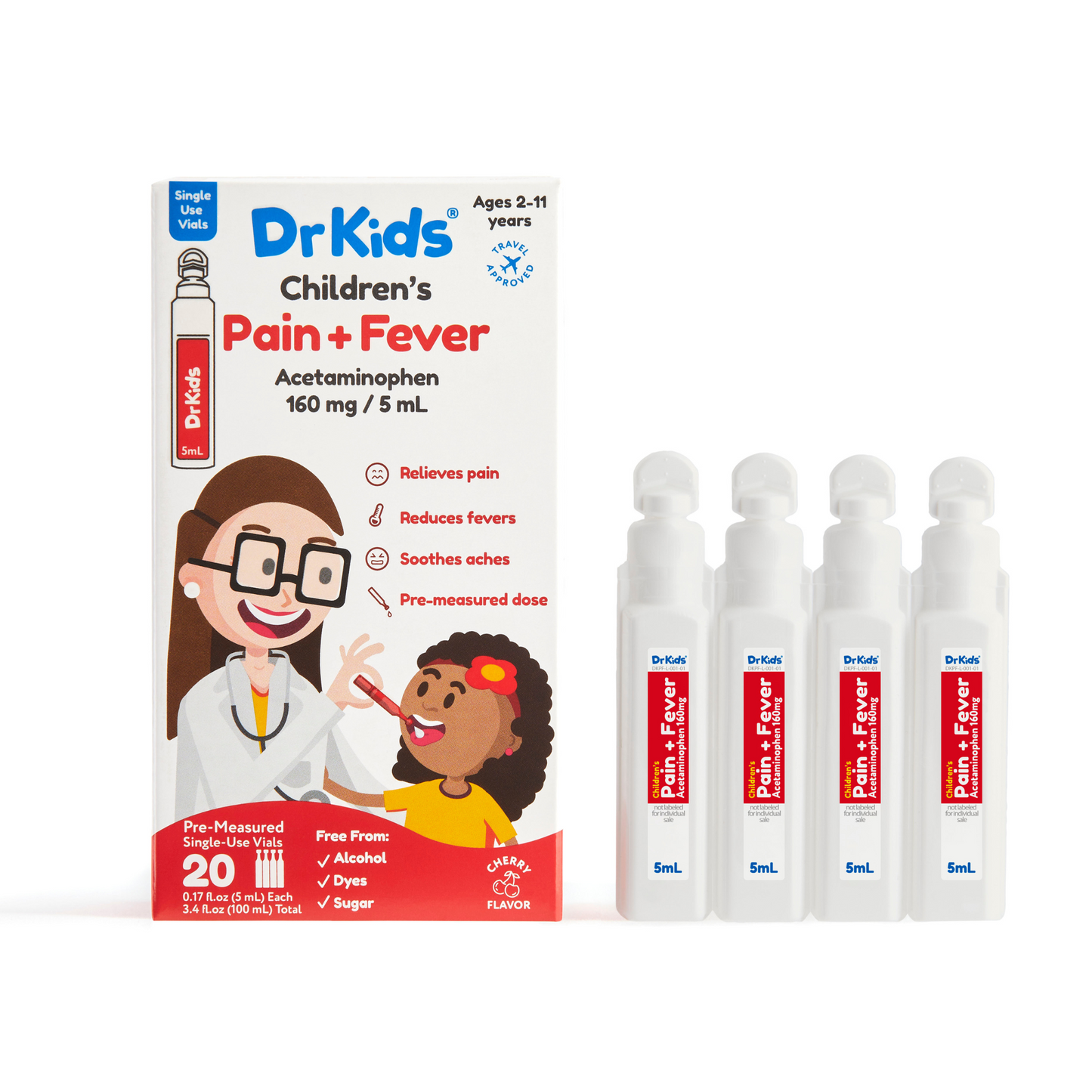 DrKids Children's Pain + Fever Single-Use Vials