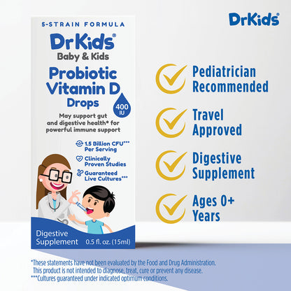 DrKids Probiotic Vitamin D Drops