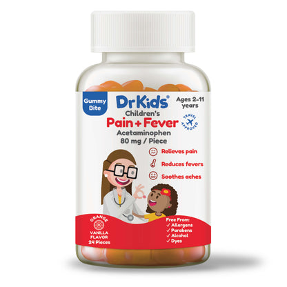 DrKids Children's Pain + Fever Gummy Bites (Orange Vanilla)